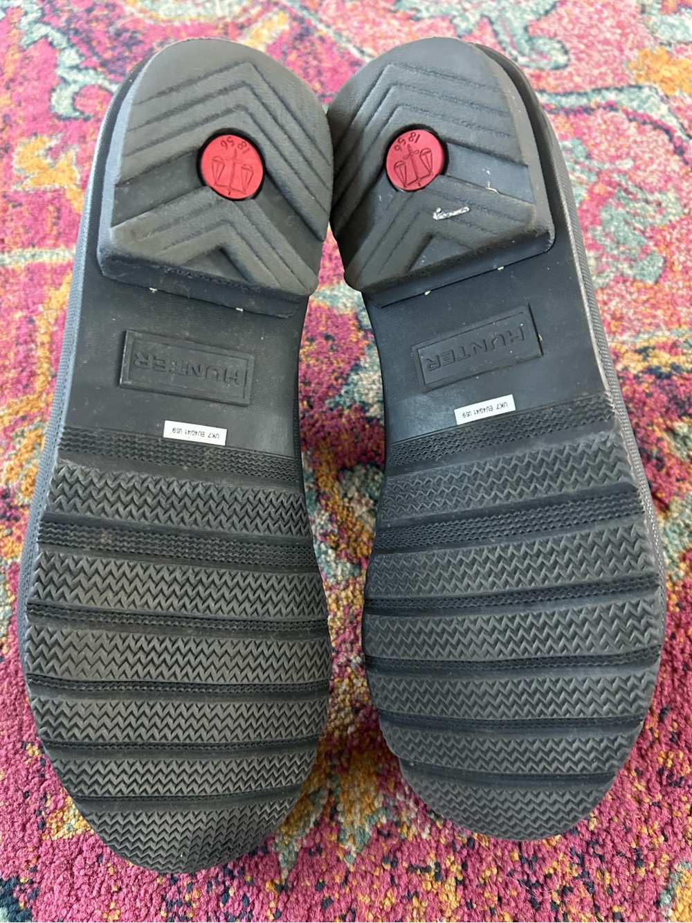 NWOT Hunter | Women’s Black Chelsea Ankle Length Rain Boot Pull Tab Size 9 - Picture 13 of 16